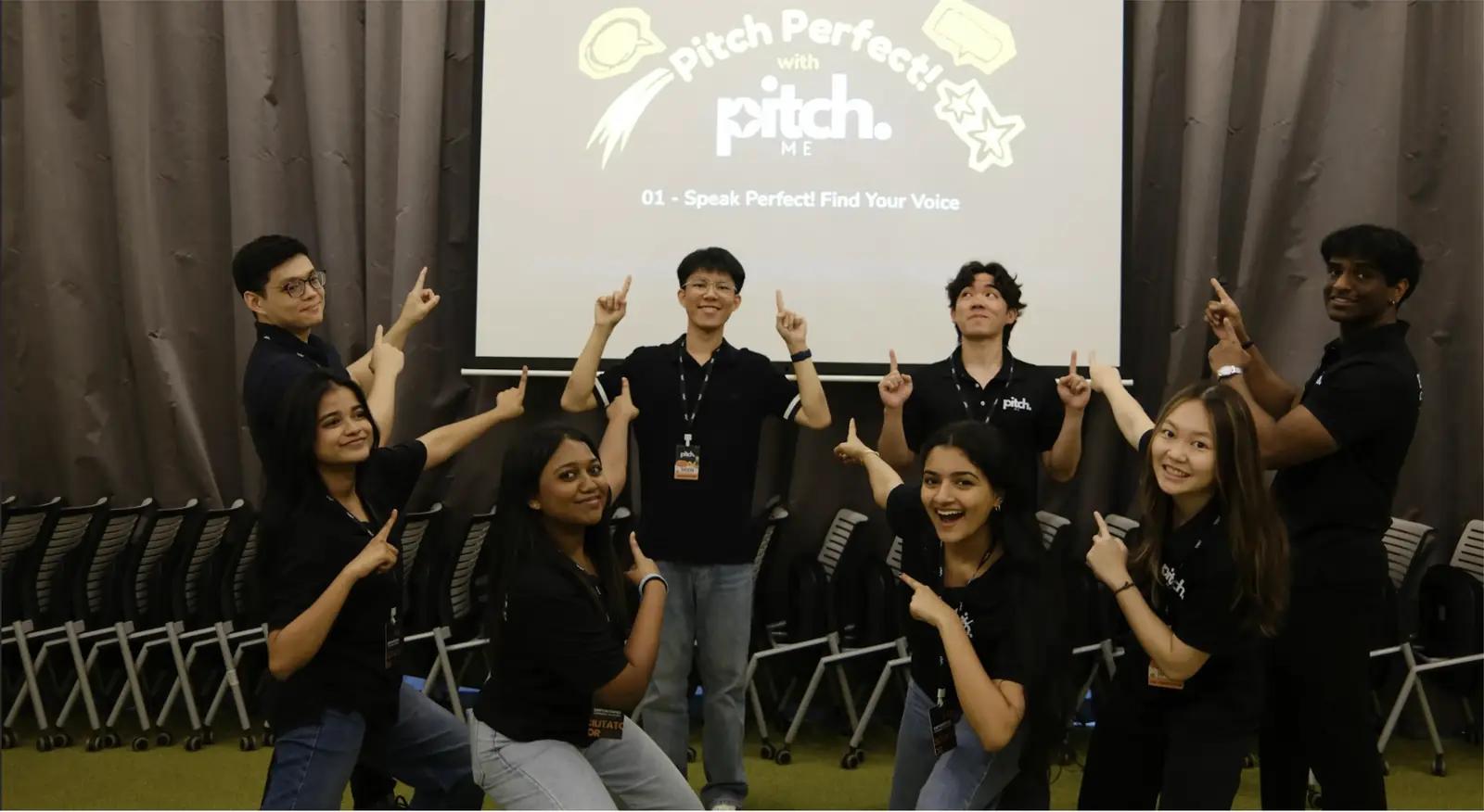 The pitchMe team together at a workshop