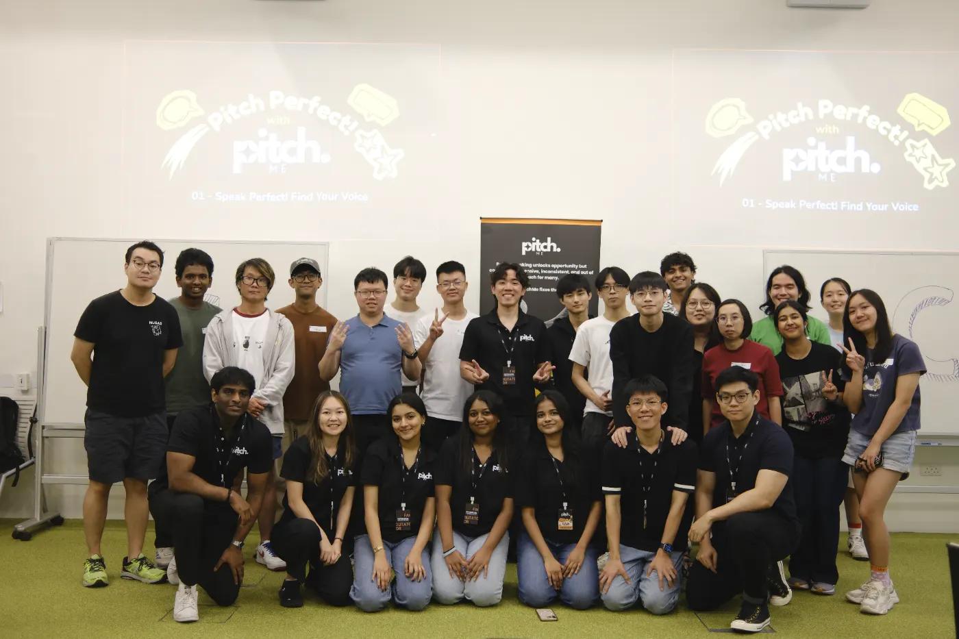Participants and the pitchMe team at a Pitch Perfect! session with the National Youth Council