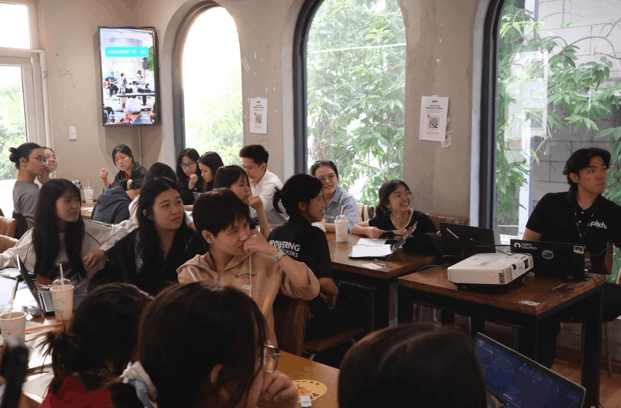 Students learning together in a classroom